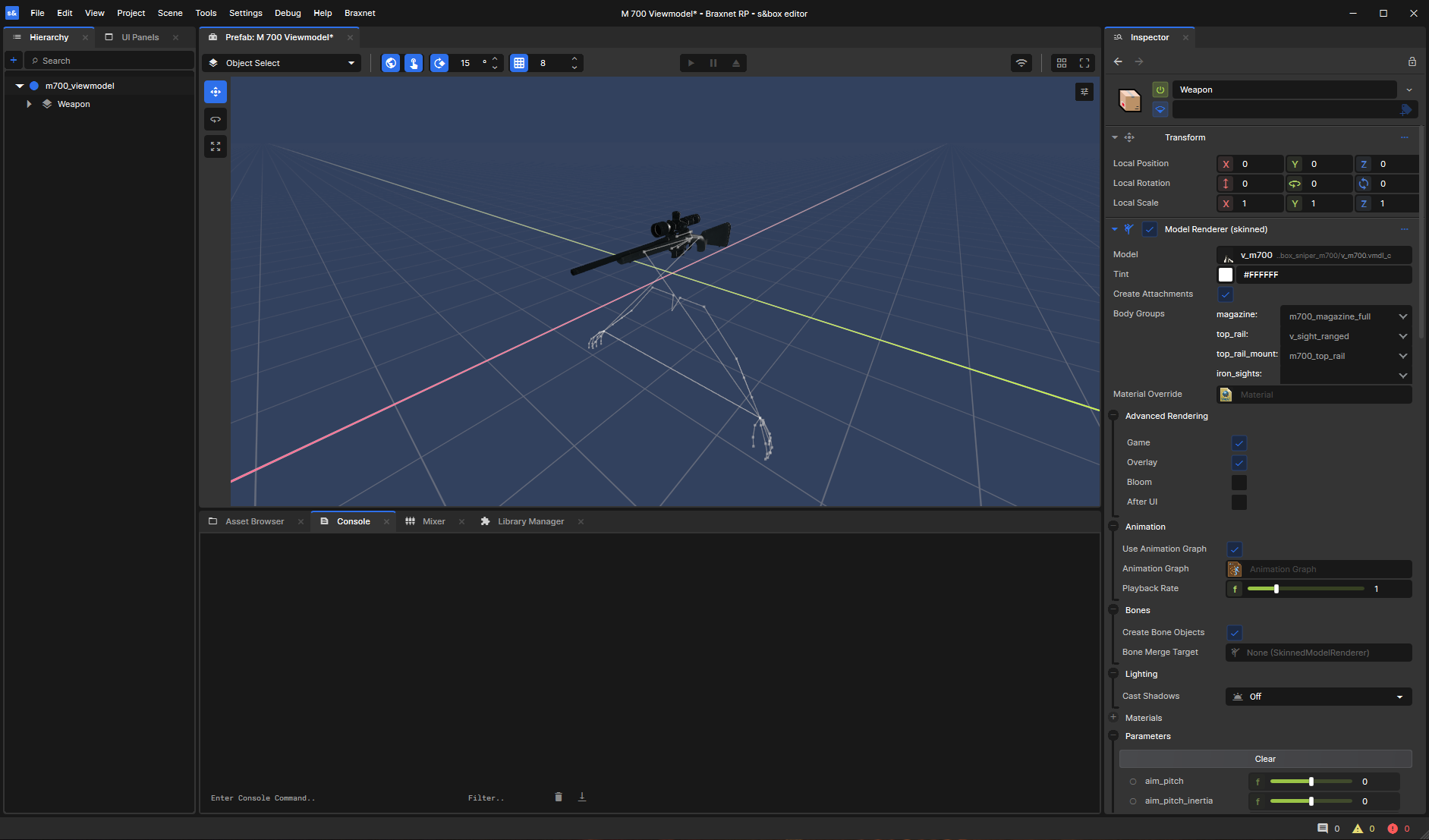 SkinnedModelRenderer Weapon