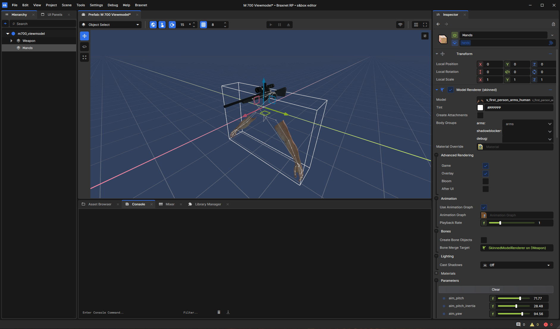 SkinnedModelRenderer Arms